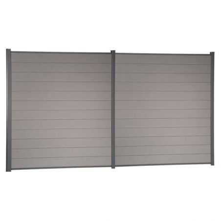 Travée de clôture en bois composite couleur gris clair Travée de clôture en bois composite couleur gris clair