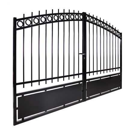 Portail en aluminium ajouré noir sans pointes Portail en aluminium ajouré noir sans pointes