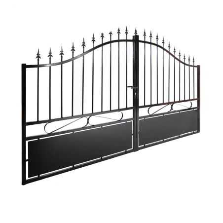 Portail double battant en aluminium jais couleur noir Portail double battant en aluminium jais couleur noir