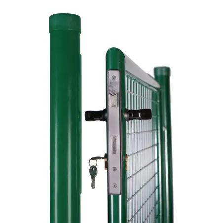 Zoom poignée et gâche pour portillon grillagé maille 50x50 vert