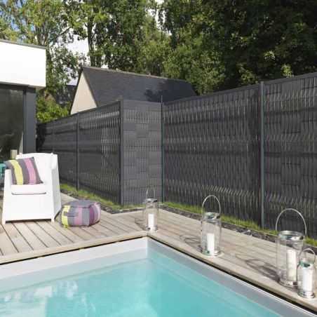 Kits d'occultation lattes à tresser Easy Home posés - gris anthracite Kits d'occultation lattes à tresser Easy Home posés - gris anthracite