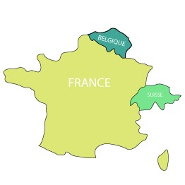 Carte des pays livrés par Easycloture : France, Belgique, Suisse