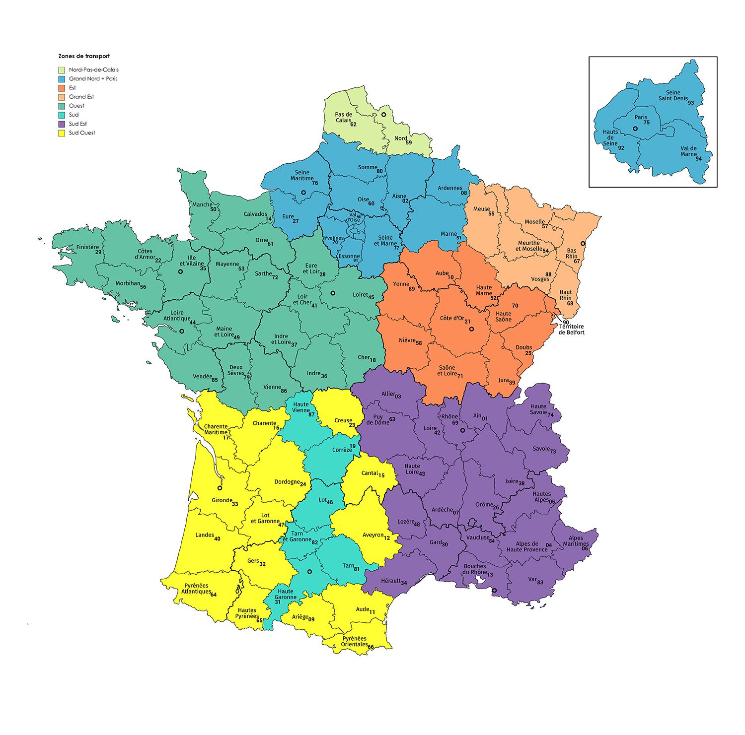 Carte des zones de livraisons Easycloture